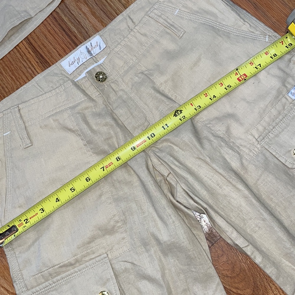 NEW Y2K 00 Baby Phat 2 piece linen suit vest outfit vest w Short 5 / M - Picture 13 of 17
